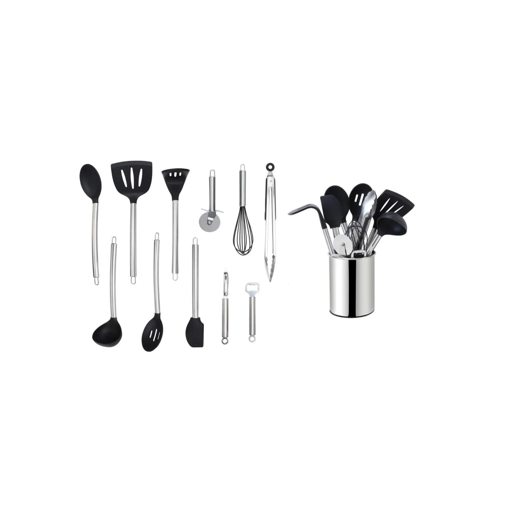 ECHTWERK Küchenhelfer Set 12-teilig silber Edelstahl Silikon