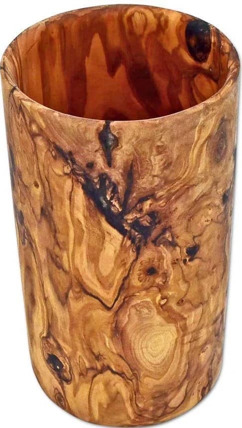 Kochbesteckhalter Olivenholz Massiv Natur Beige