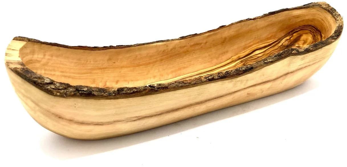 Olivenholz Brotschale Rustikal 40cm Massivholz Braun