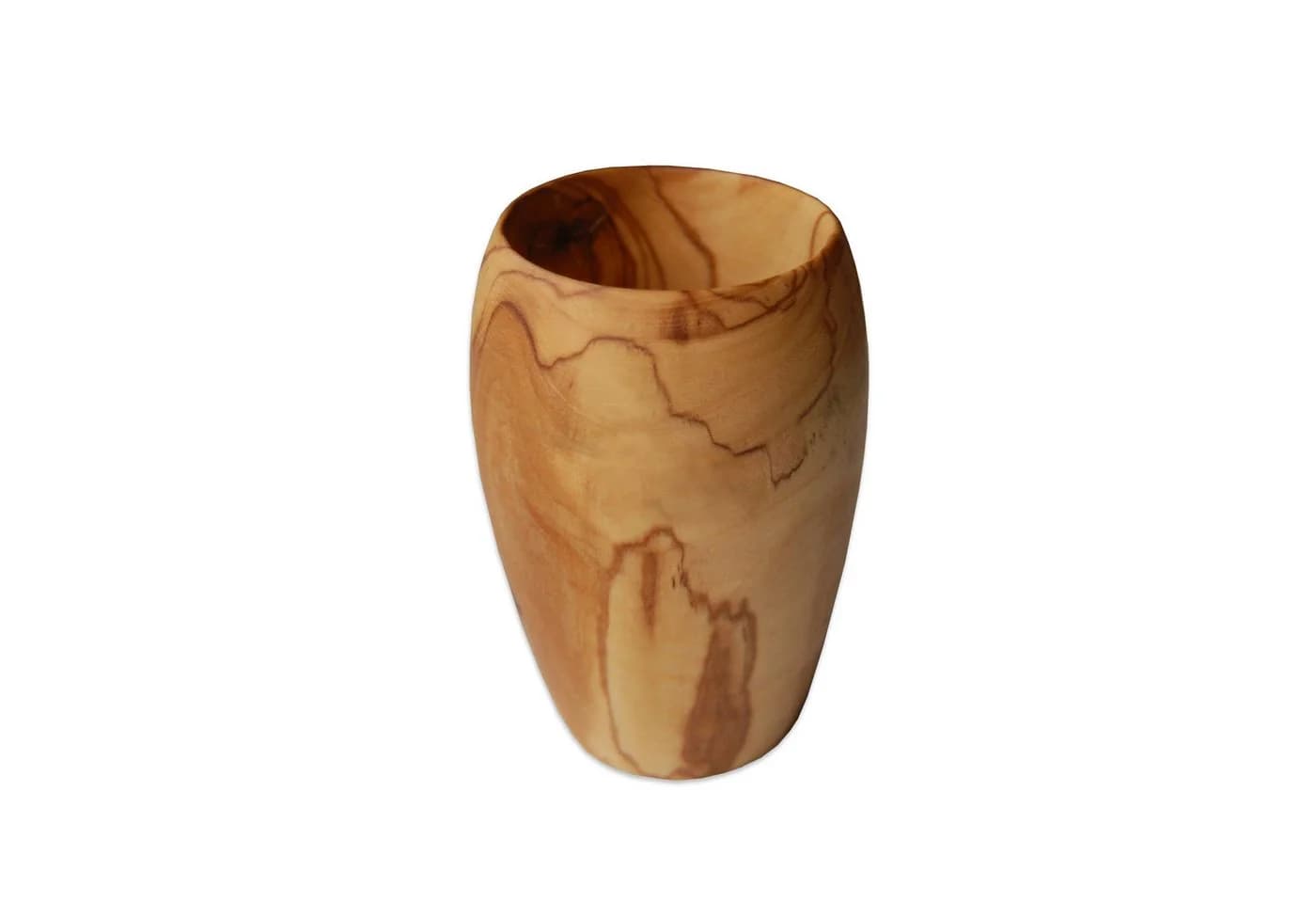 Zahnputzbecher aus Olivenholz, gemasert, 5,5cm x 8-10cm