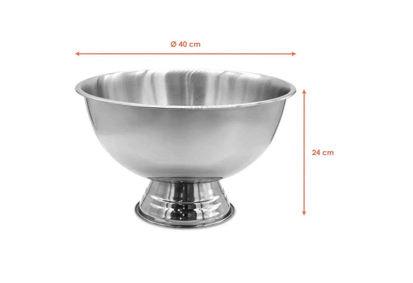 SPETEBO Champagnerschale Edelstahl Poliert 40cm Silber