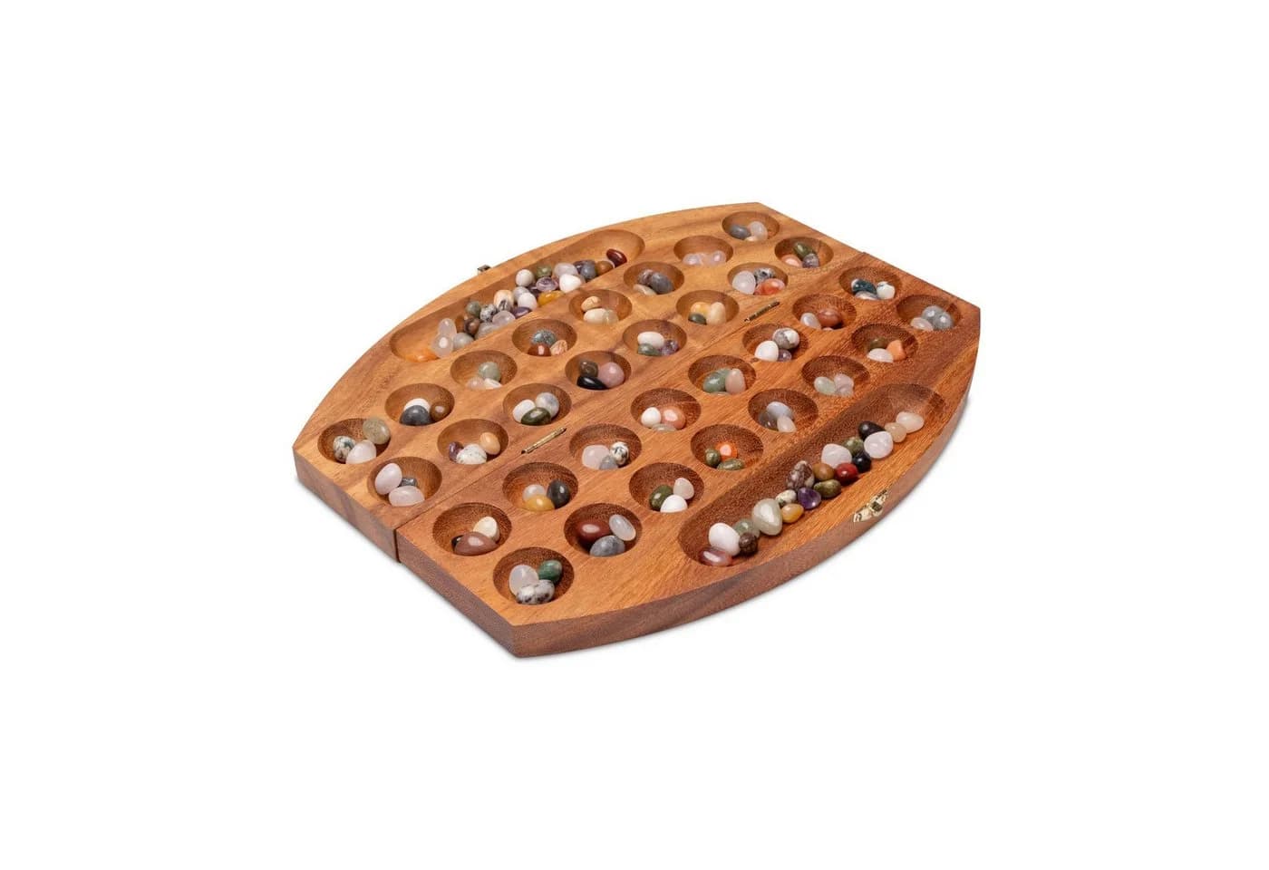 LOGOPLAY Bao Spiel oval Samena-Holz 75 Edelsteine Gold Metallverschluss