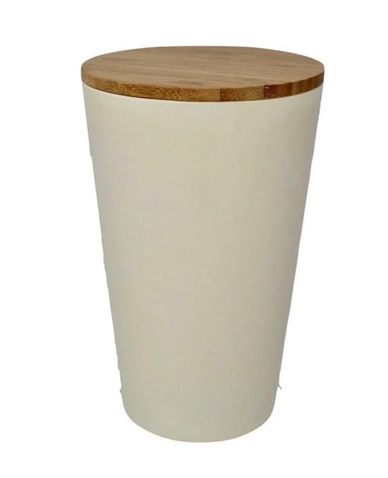 KeMar Kitchenware Tischabfalleimer mit Bambusdeckel