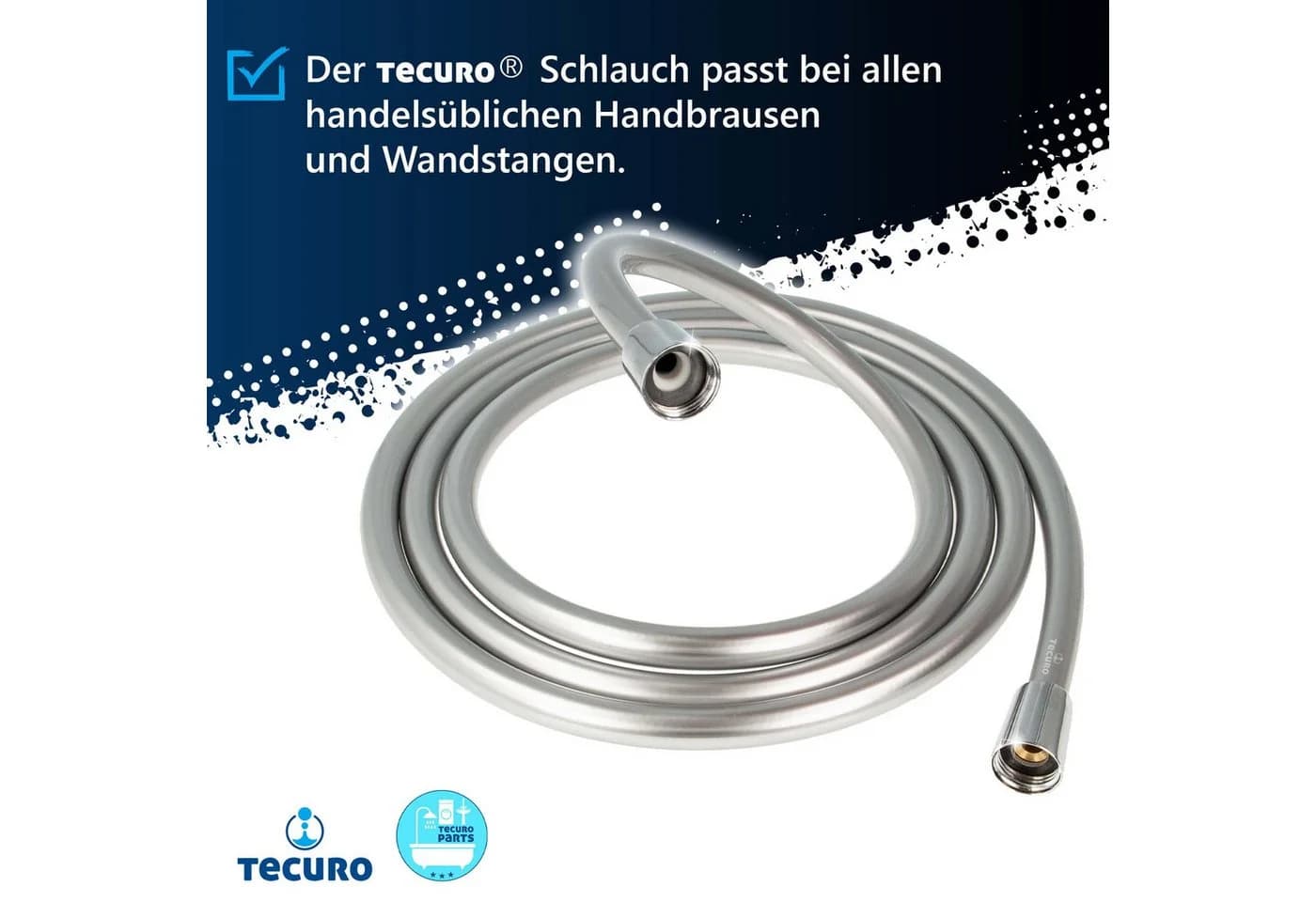 tecuro Brauseschlauch PREMIUM Brauseschlauch Silberglatt Verdrehsicher