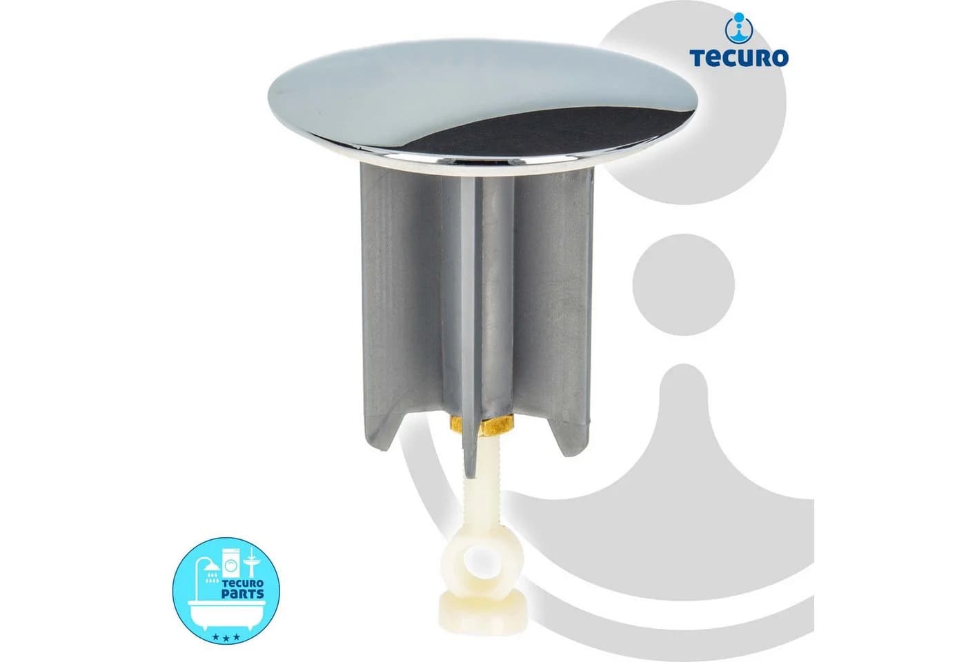 tecuro Universal Ablaufventil Exzenterstopfen Ø 64 mm Hochglanzverchromt
