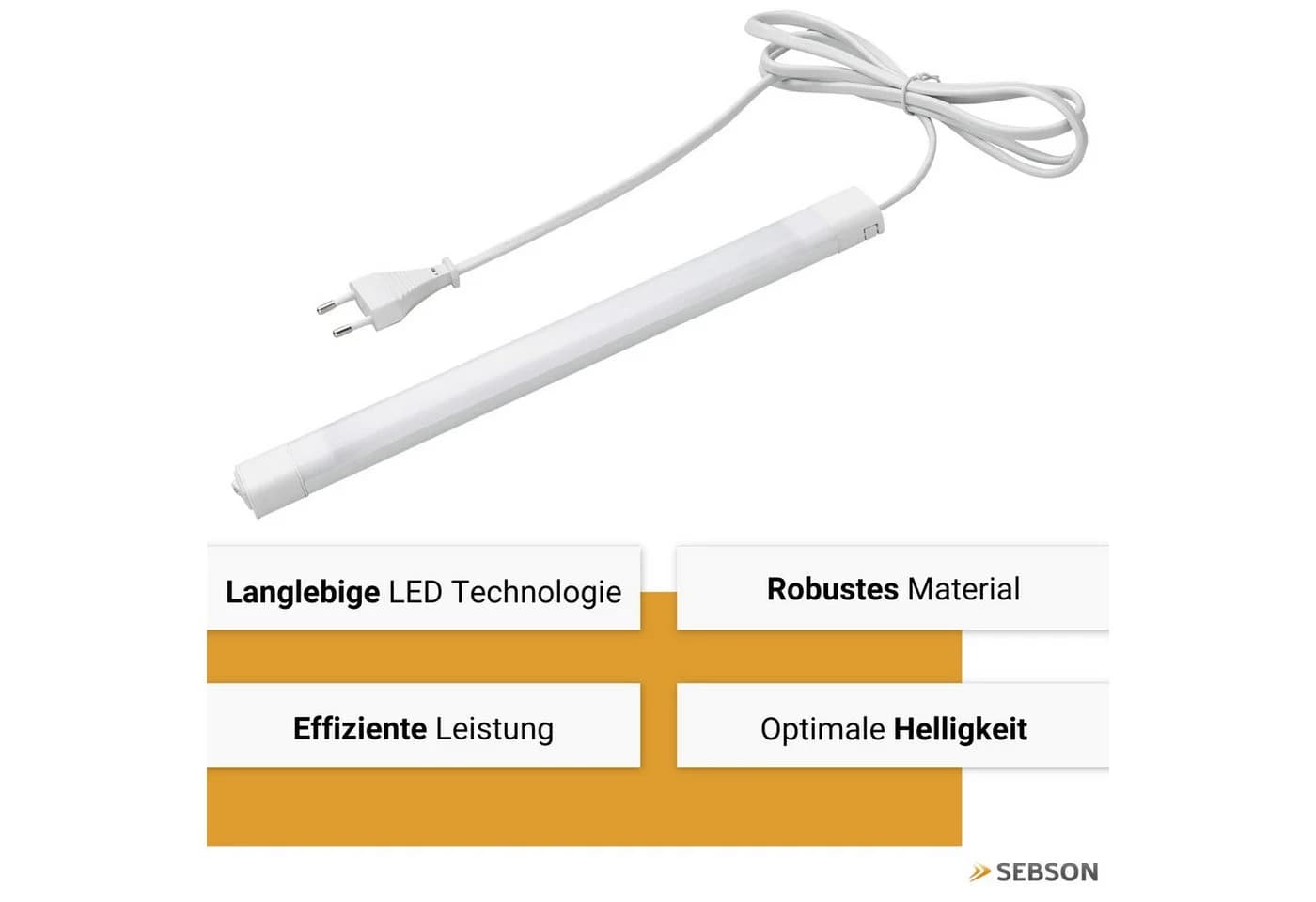 SEBSON LED Unterbauleuchte 30cm Neutralweiß Schalter