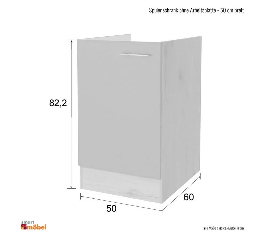 Flex-Well Spülenunterschrank Weiß 50 cm