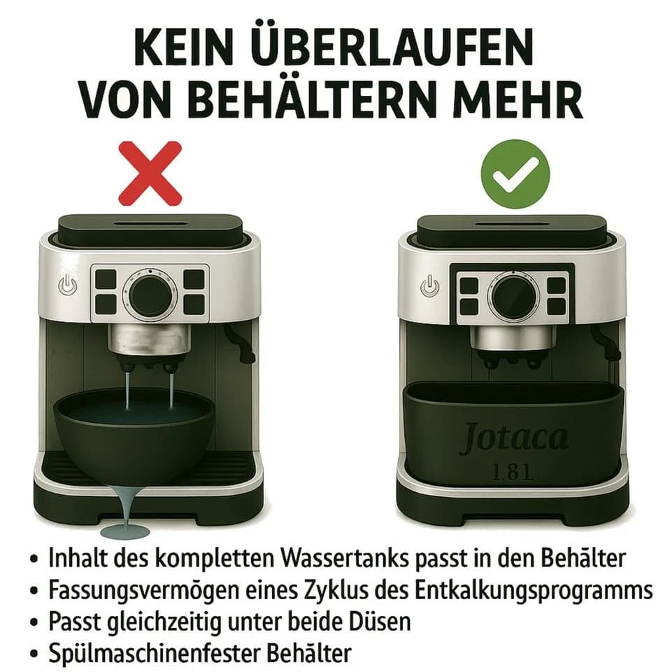 Jotaca Entkalkungsbehälter Schwarz für DeLonghi Magnifica S ECAM