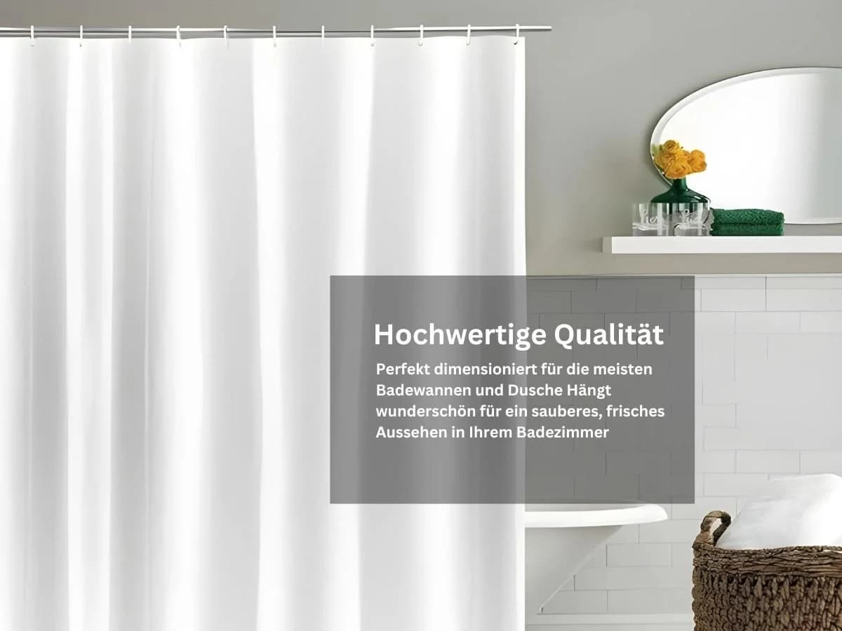 LikeKa Duschvorhang aus Polyester 180x180 cm mit Ringen