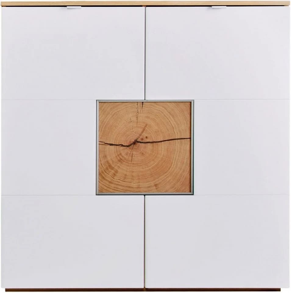 VOGL Highboard Turin Altholzeiche Weiß mit Soft-Close
