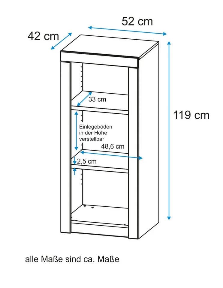 VOGL Toronto Aktenregal Kernbuche 52cm Breite mit 2 Böden