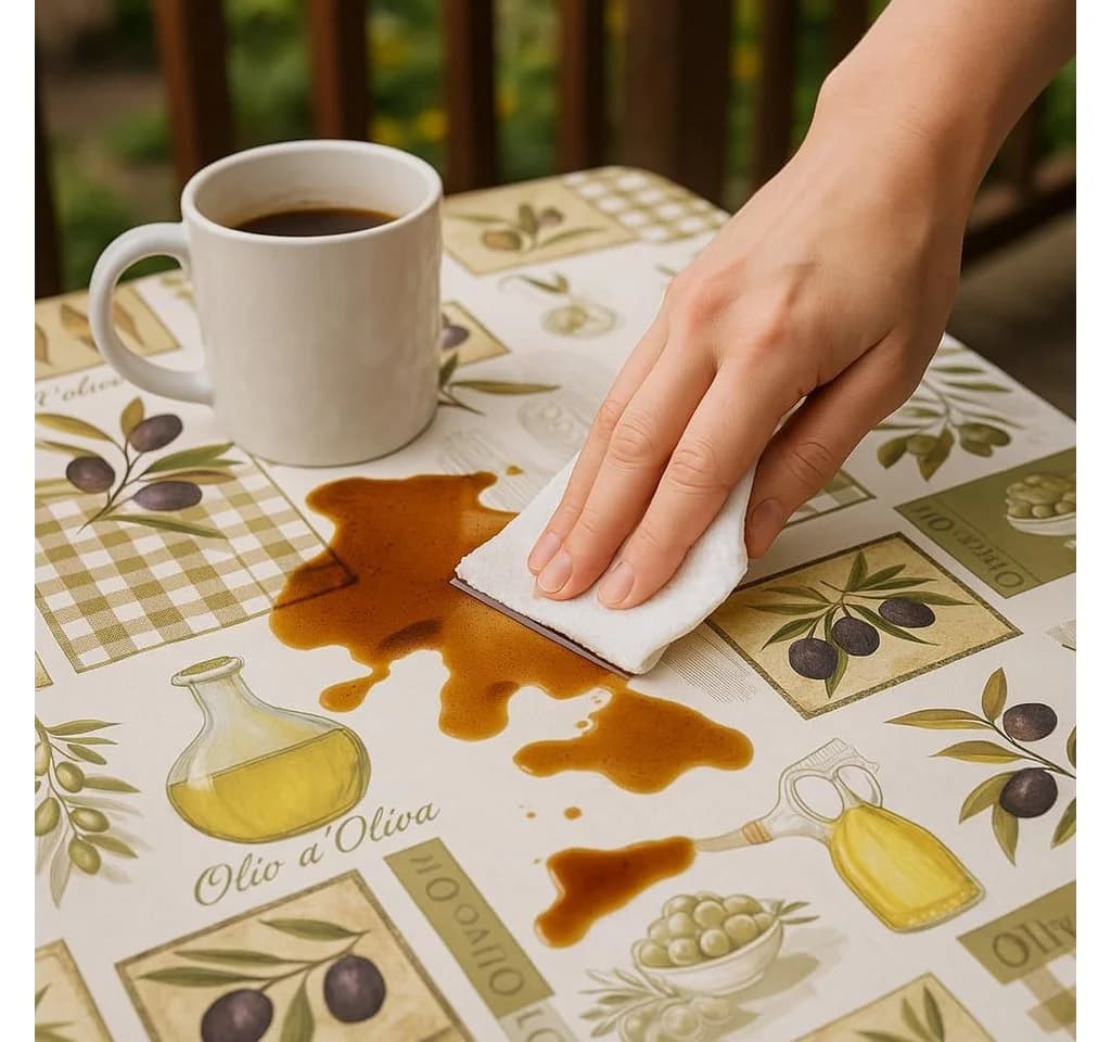 texpot Wachstuch-Tischdecke Olive Grün PVC abwischbar