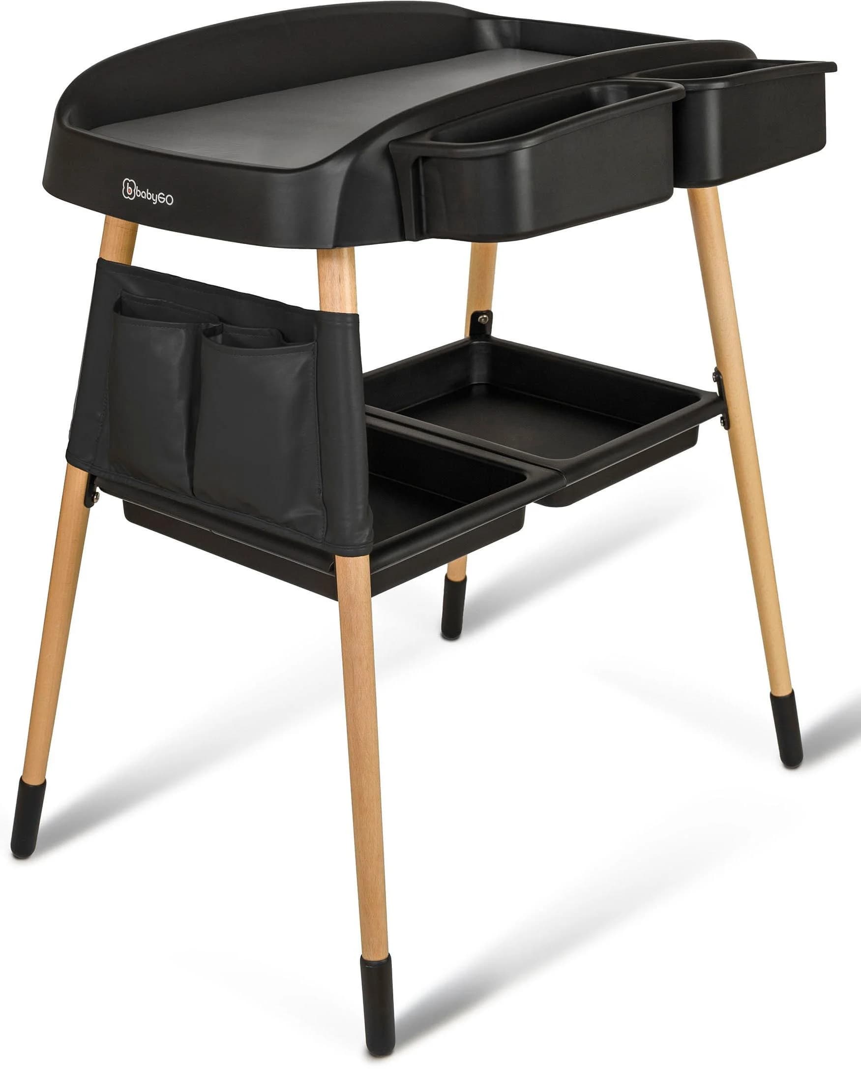 BabyGo Wickeltisch ChangeMe Schwarz Buchenholz