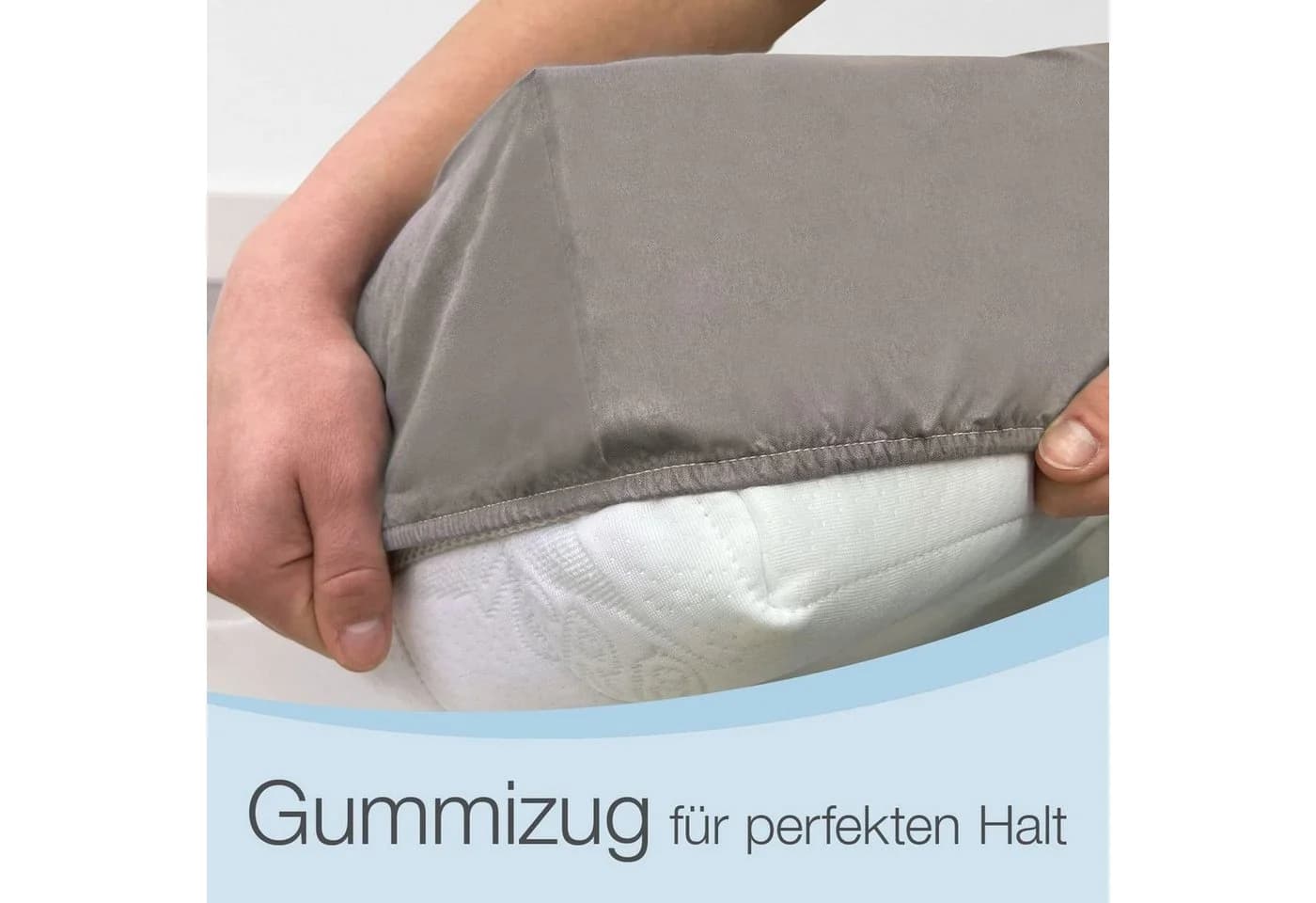 ELONEO Spannbettlaken Wasserdicht Grau