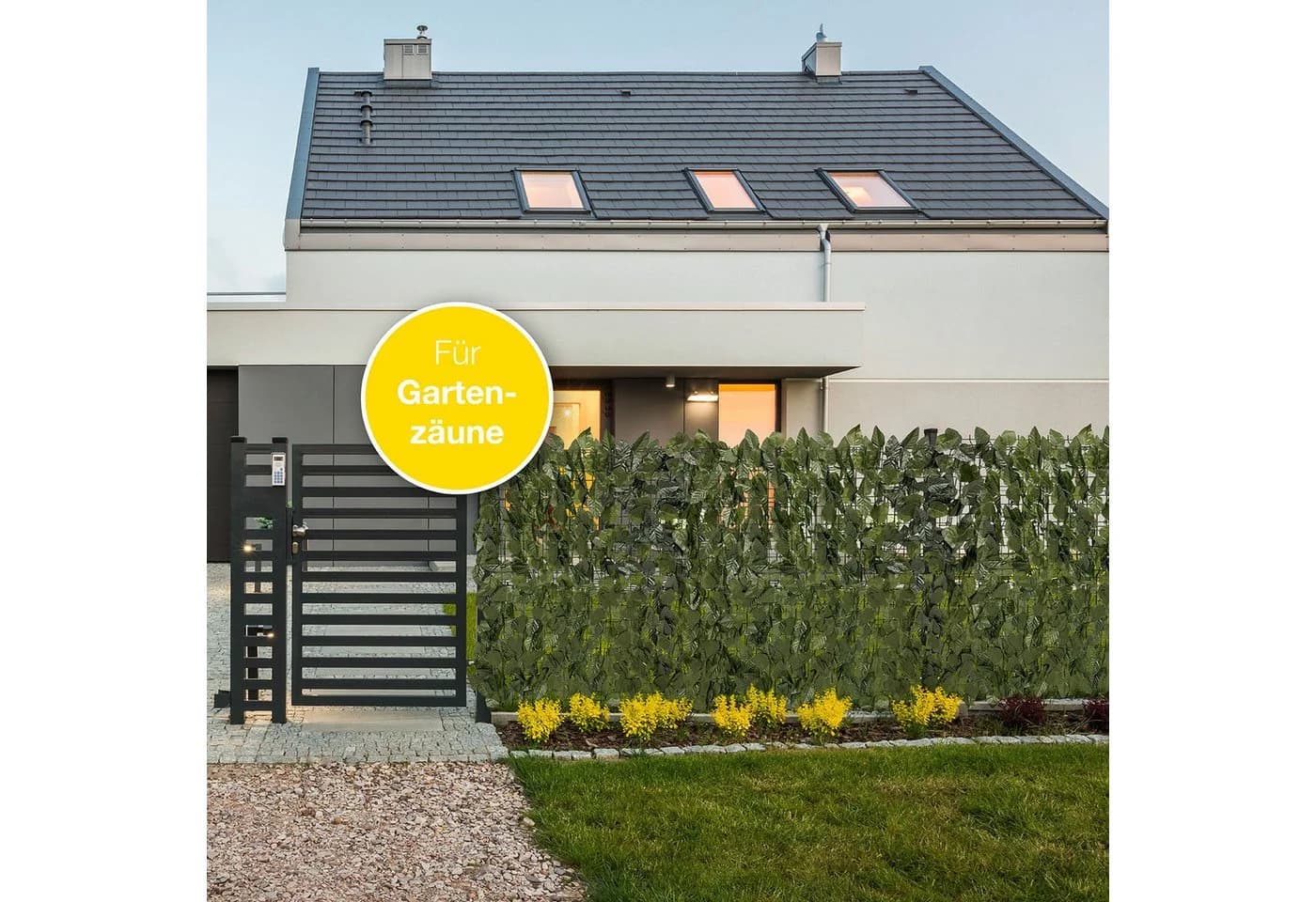 ELONEO Balkon Sichtschutz Grün Blätteroptik Wetterfest