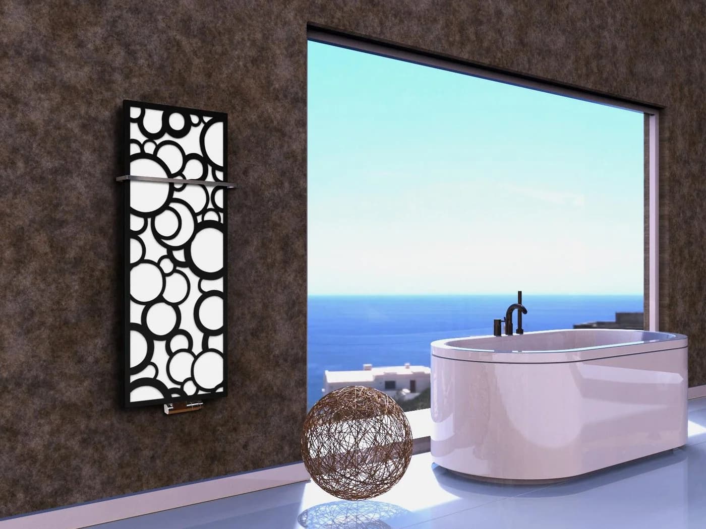 Szagato Badheizkörper Design Kreta 2 weiß/schwarz