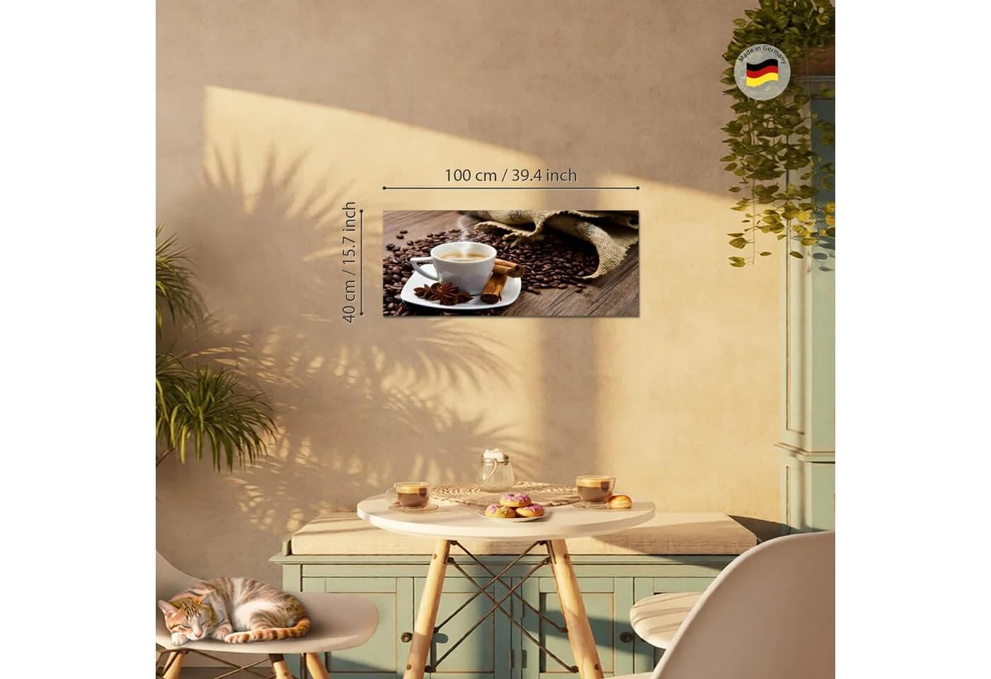 Runa Art Wandbild Kaffee auf Vlies Leinwand