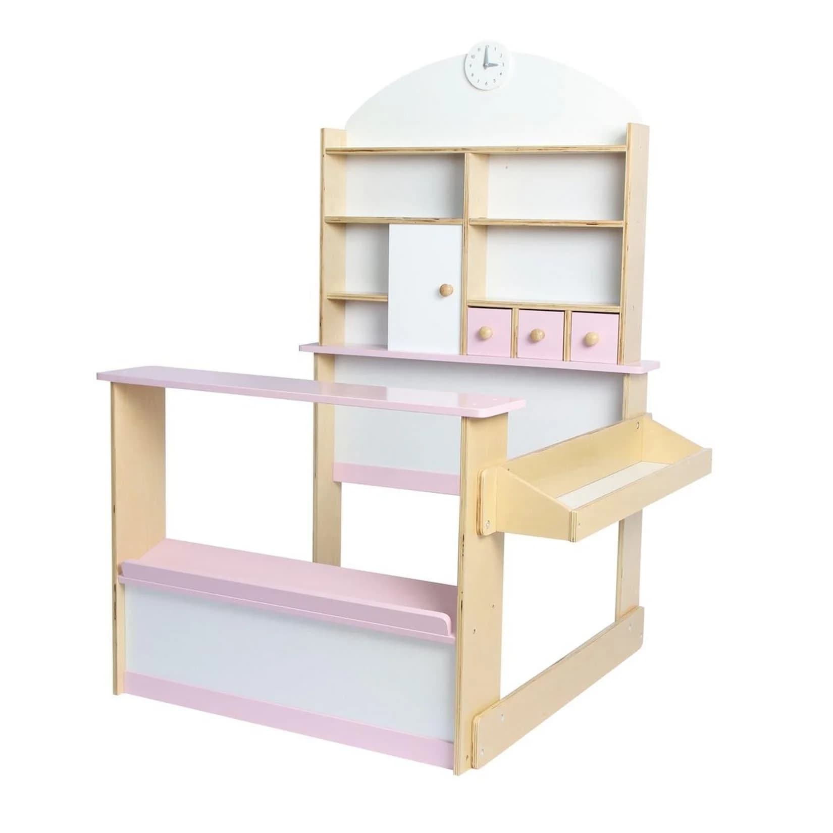 Coemo Kaufladen LILLY Rosa Holz Verkaufsstand Tante-Emma-Laden