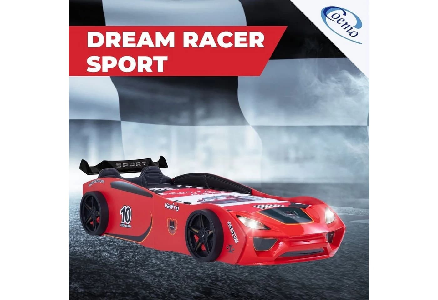 Coemo Dream Racer Rennwagenbett Rot LED-Licht
