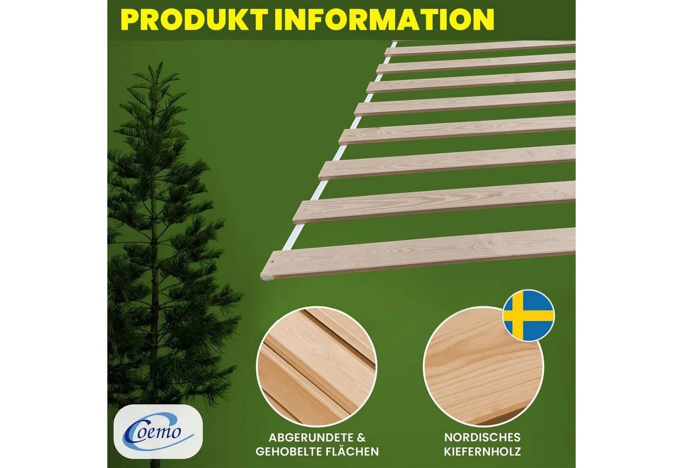 Coemo Rollrost VENO Massivholz 13 Leisten