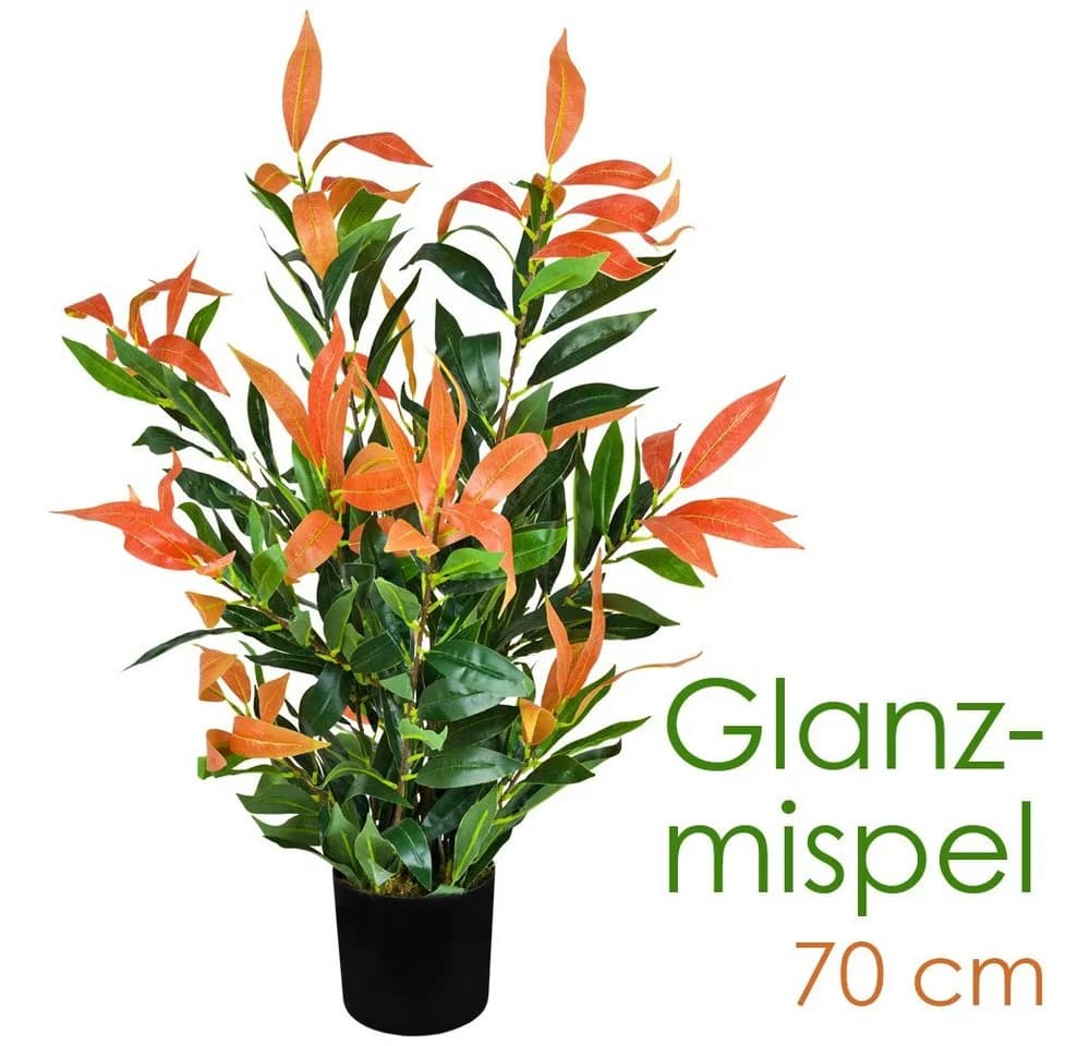 Decovego Künstliche Glanzmispel 70 cm Grün