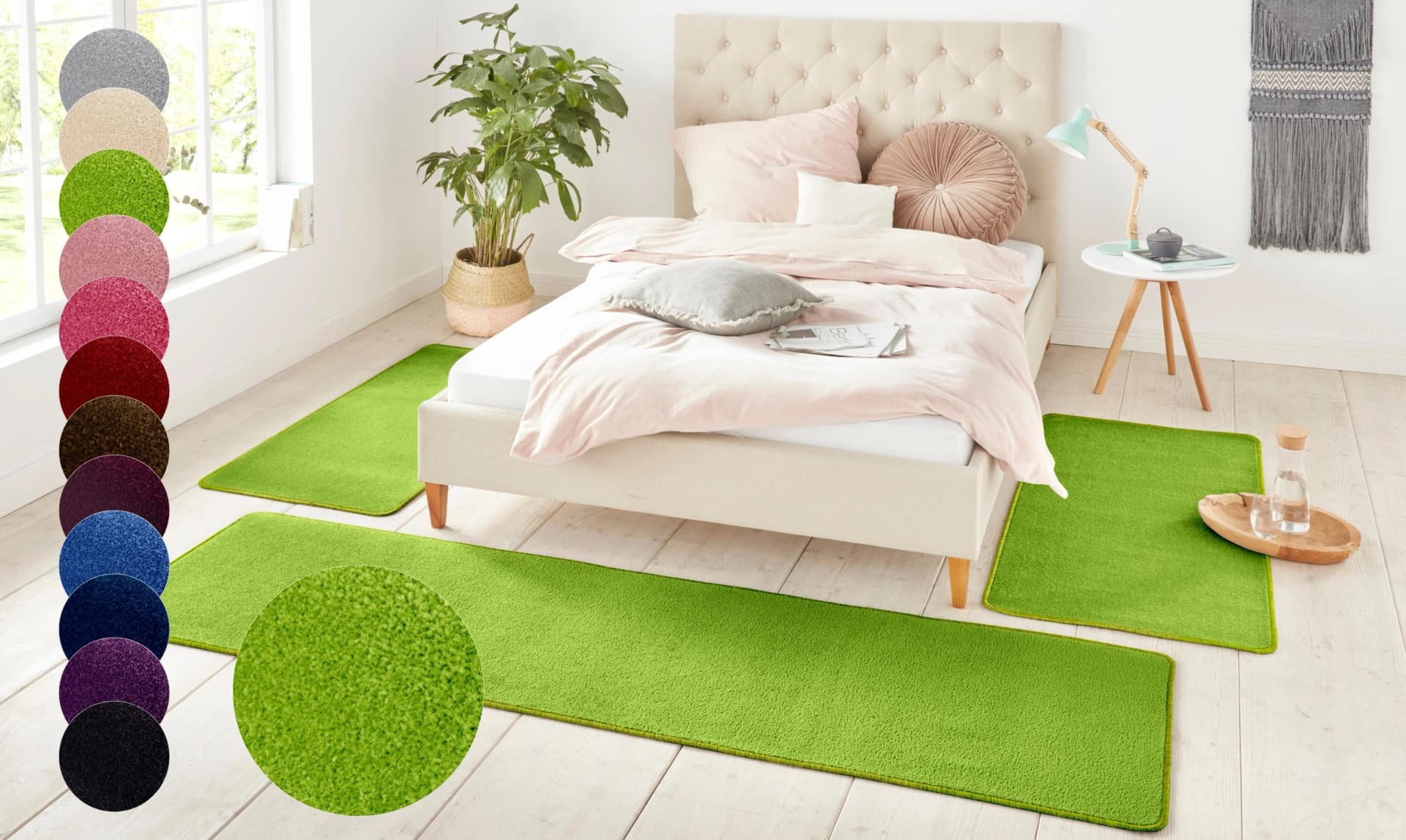 HANSE HOME Bettumrandung Shashi Grün 3-teilig