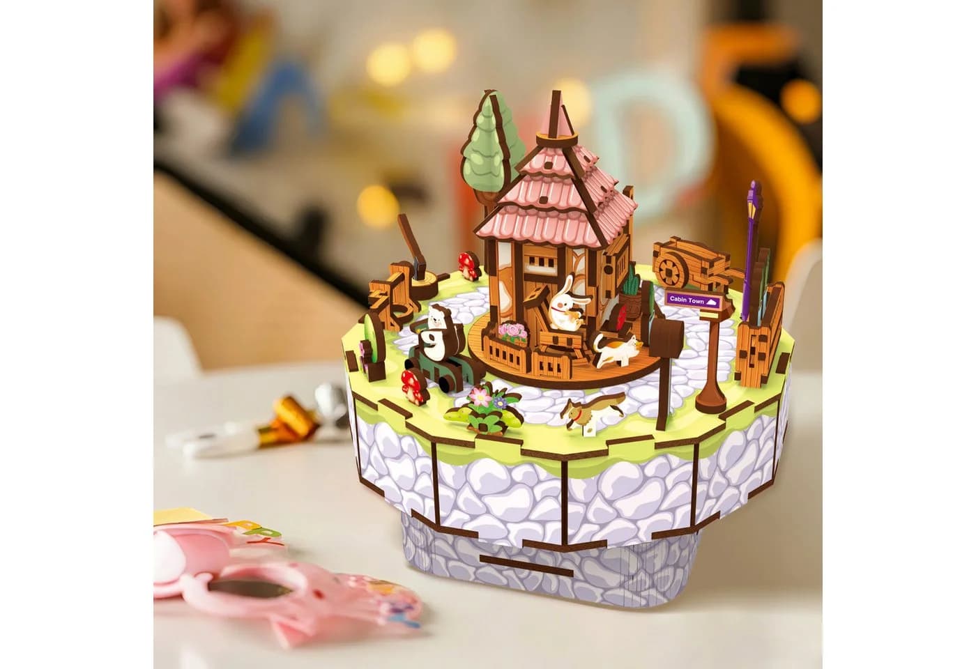 Esun 3D-Puzzle Holz Musikbox 99 Teile DIY Modellbau