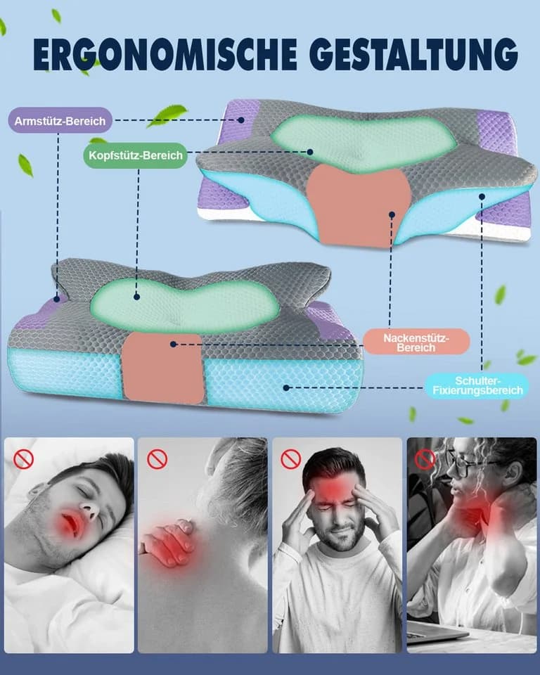 Esun Nackenstützkissen Memory Foam Seitenschläferkissen