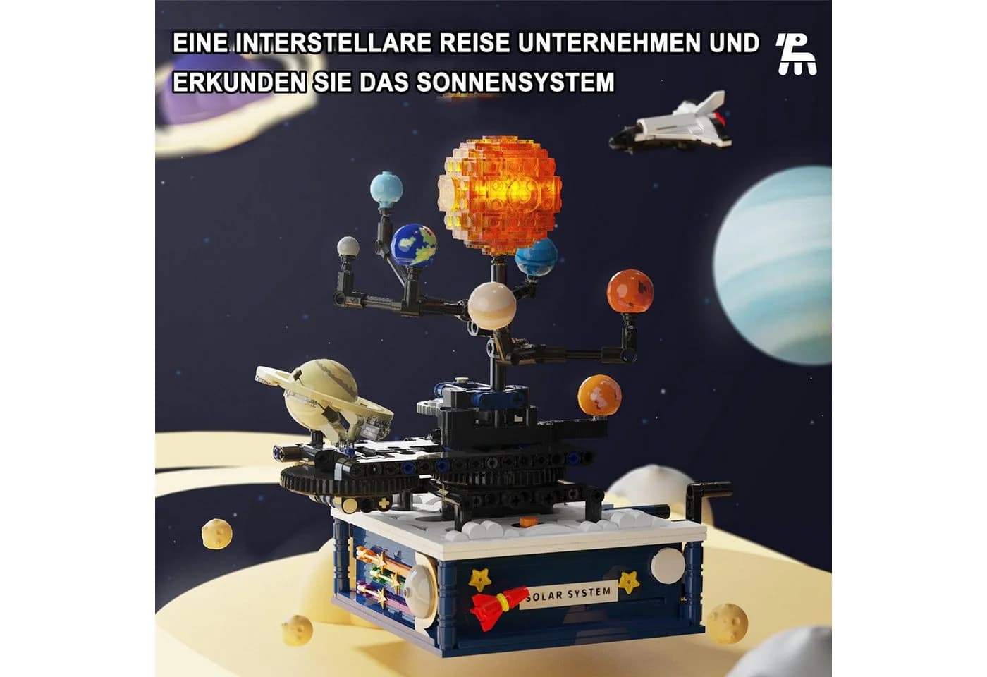 Esun Drehbares Sonnensystem Bauspielzeug 775 Stück Weltraumforschung Spielbausteine