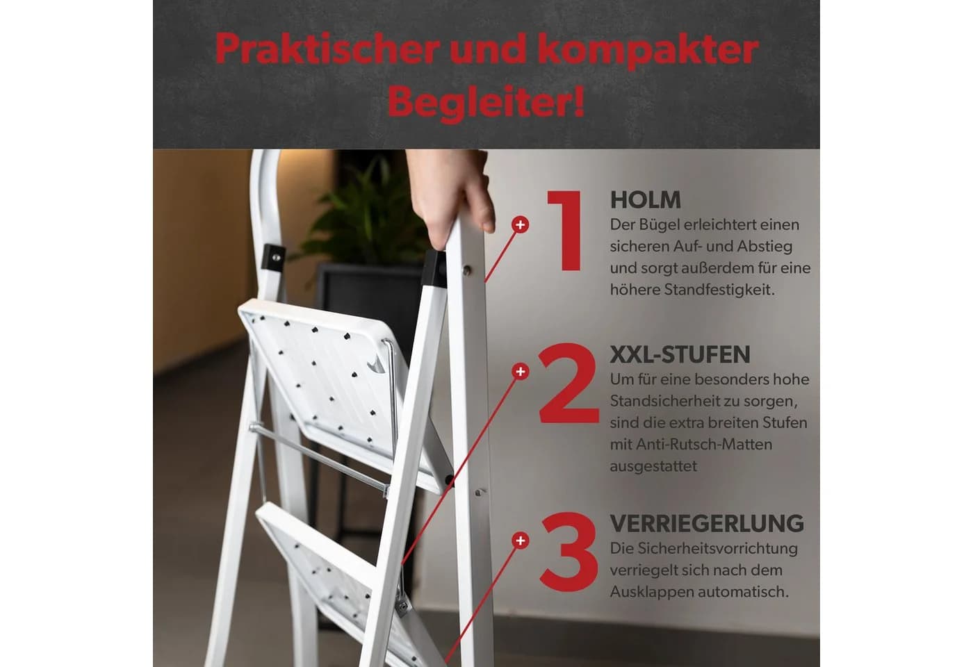 Tchibo Klapptritt Weiß XXL-Stufen