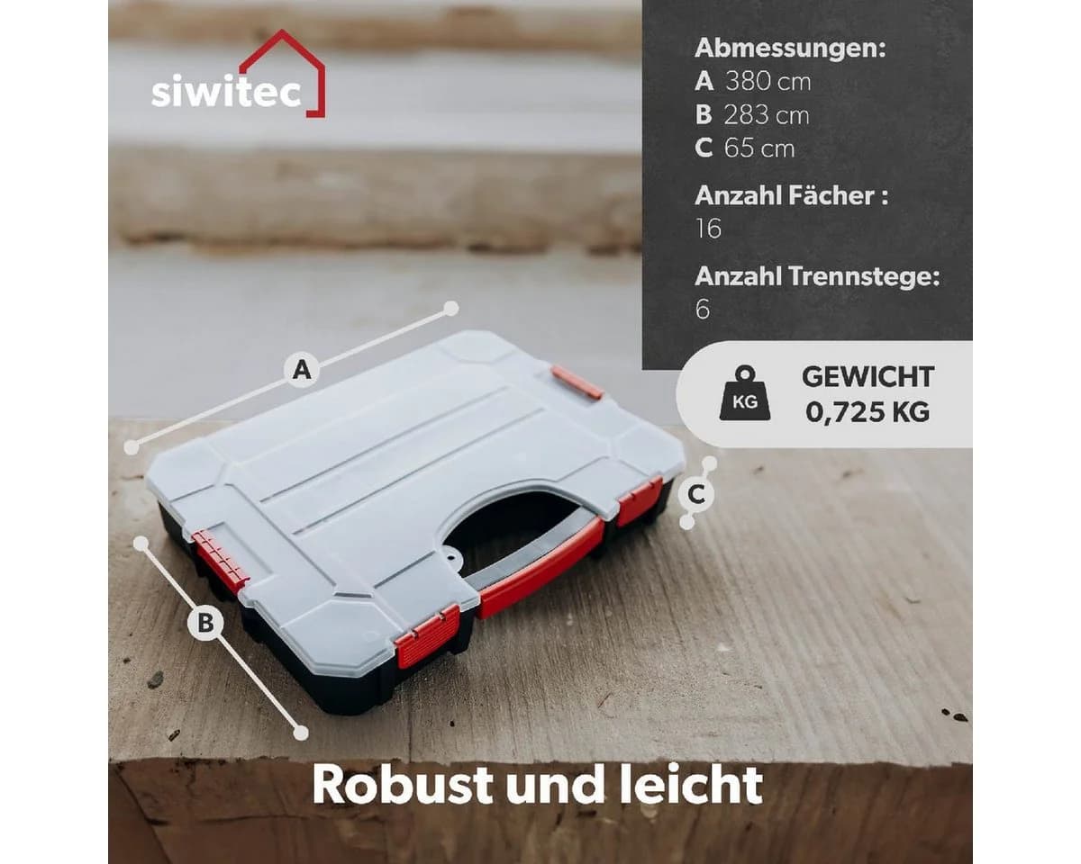 siwitec Sortimentskasten 6er Set Stapelbar Verschließbar