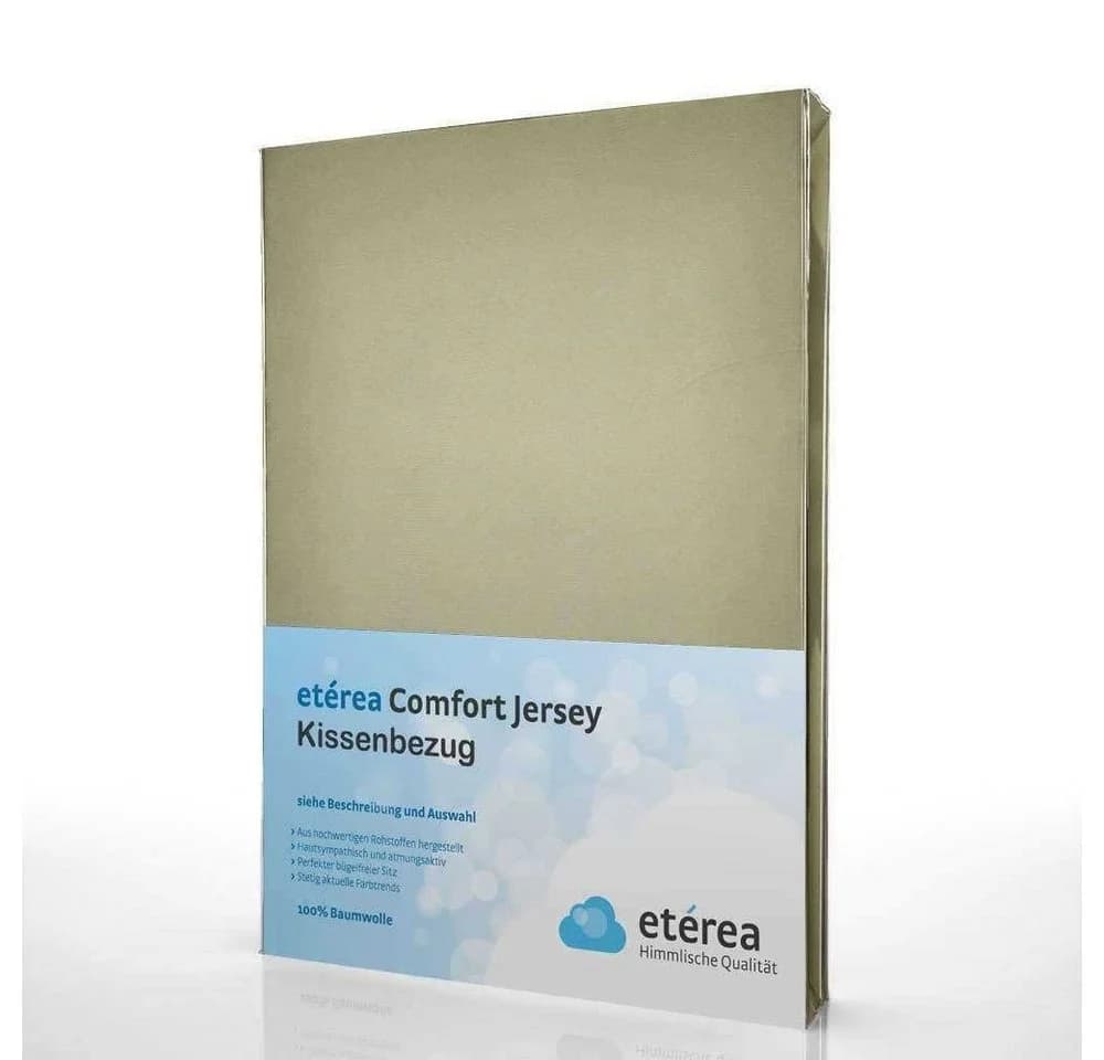 etérea Comfort Jersey Kissenbezug Doppelpack Baumwolle Beige