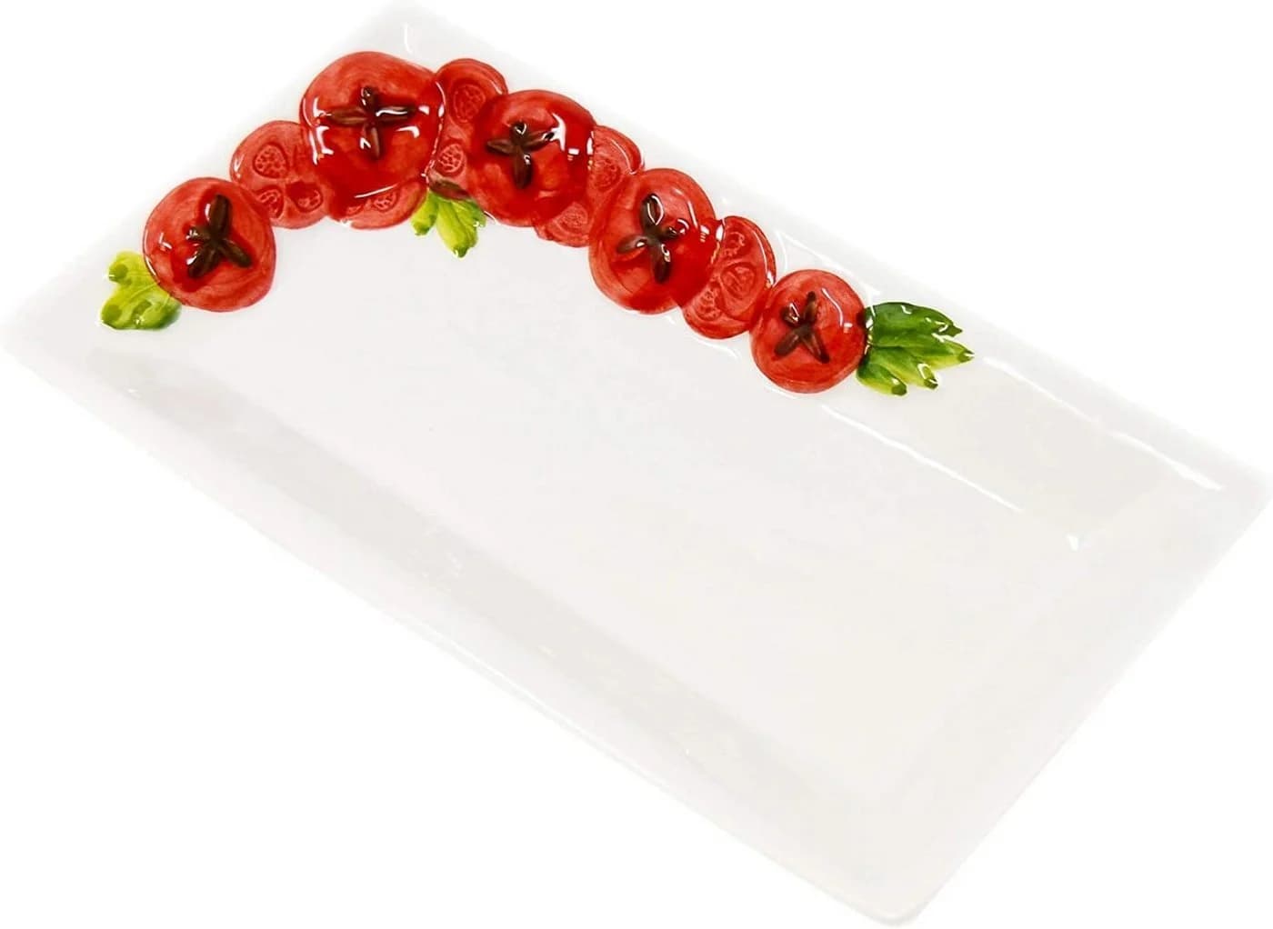 Lashuma Servierteller Tomate Keramik Rechteckig