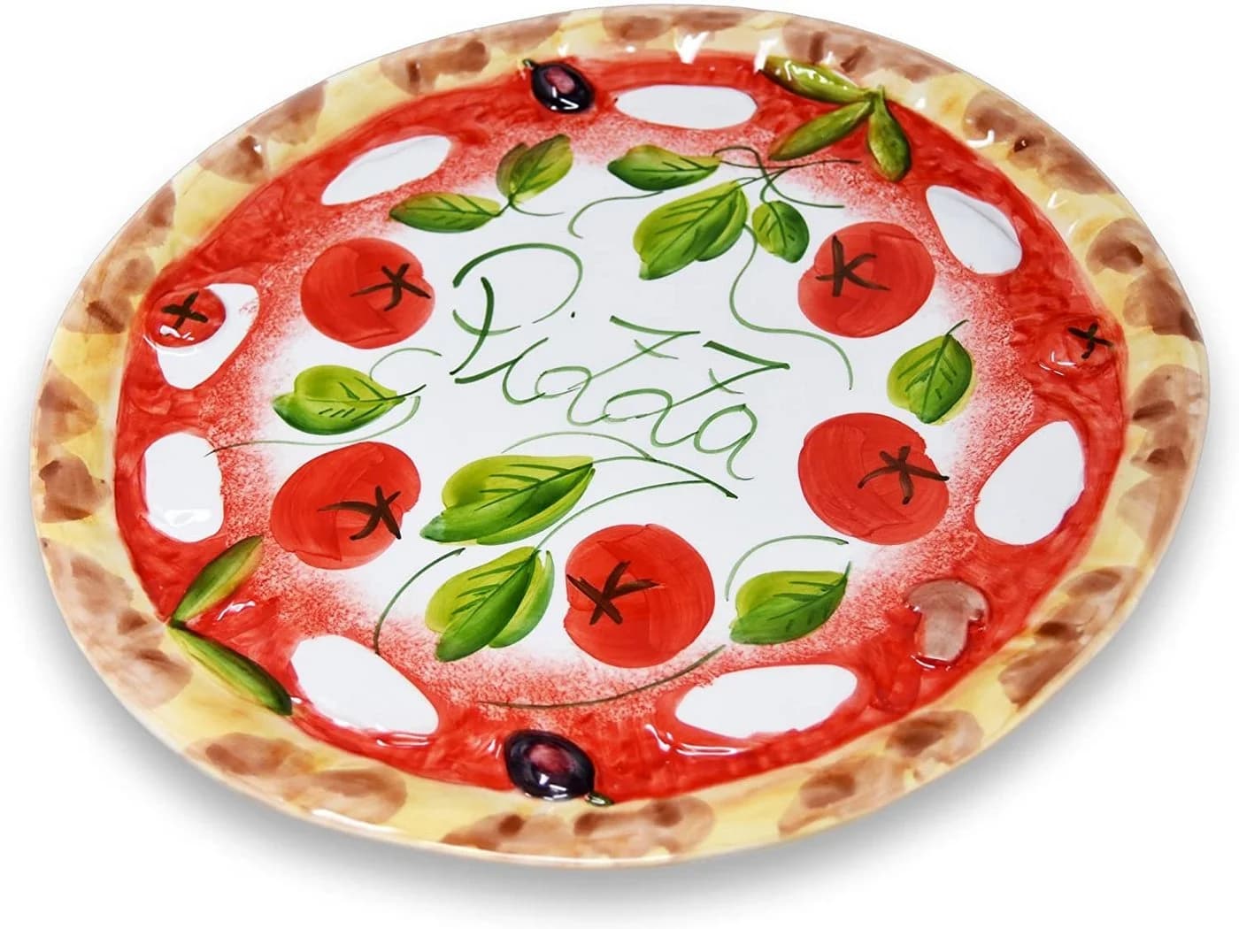 Lashuma Pizzateller Keramik Ø 33 cm mit Reliefdekor