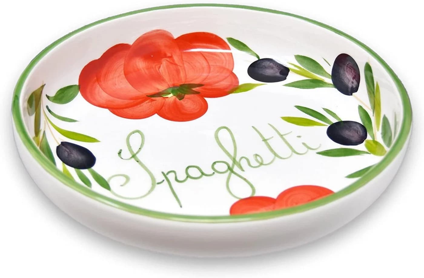 Lashuma Pastateller Tomate Olive Weiß Keramik