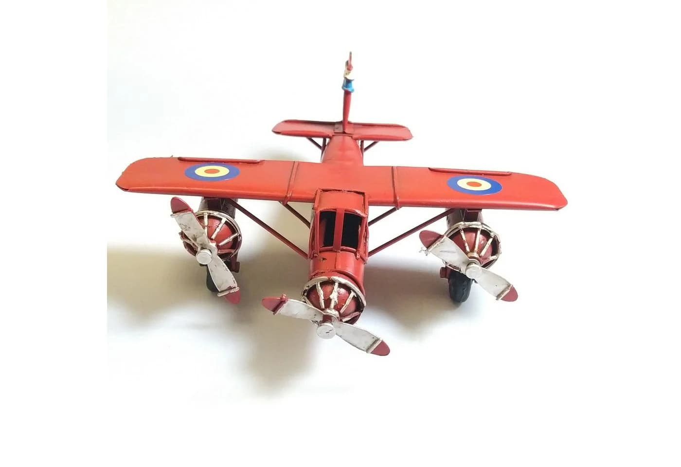 Dynasun Modellflugzeug Rot 16cm Vintage Metall