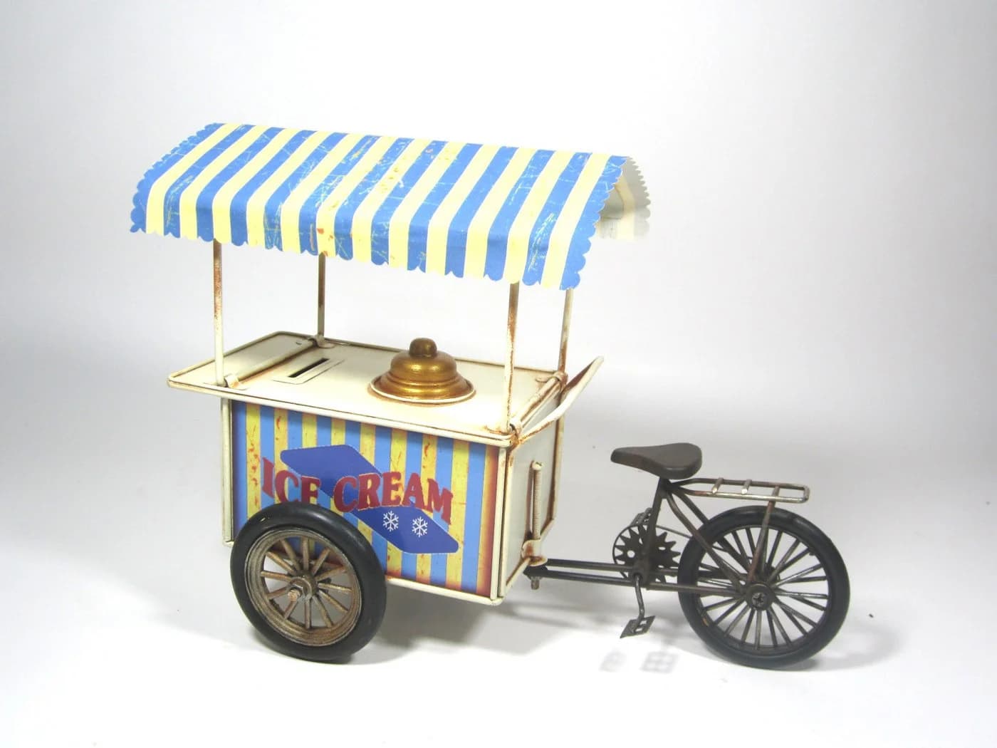 Dynasun Modellauto Car 1904B-2394 Eiswagen Metall-Dreirad Vintage 29.5cm