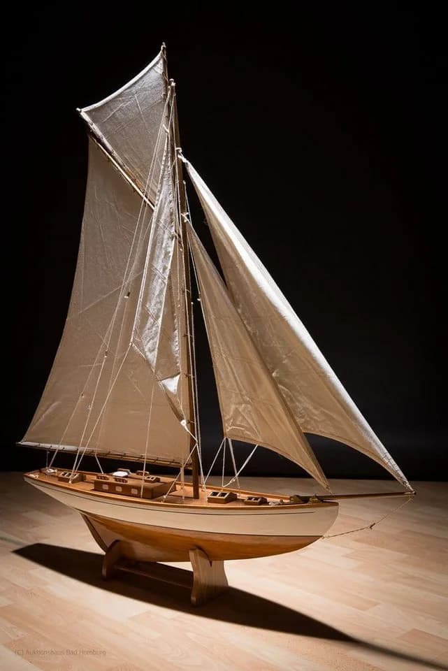 Aubaho Segelyacht Dekoobjekt aus Holz 135cm