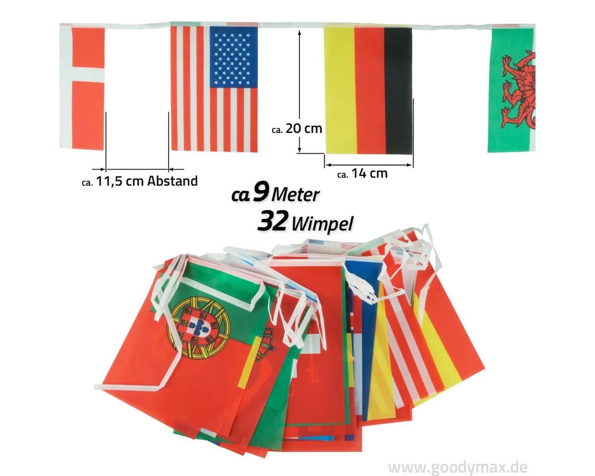 Goodymax Internationale Wimpelkette Girlande Polyester Bunt