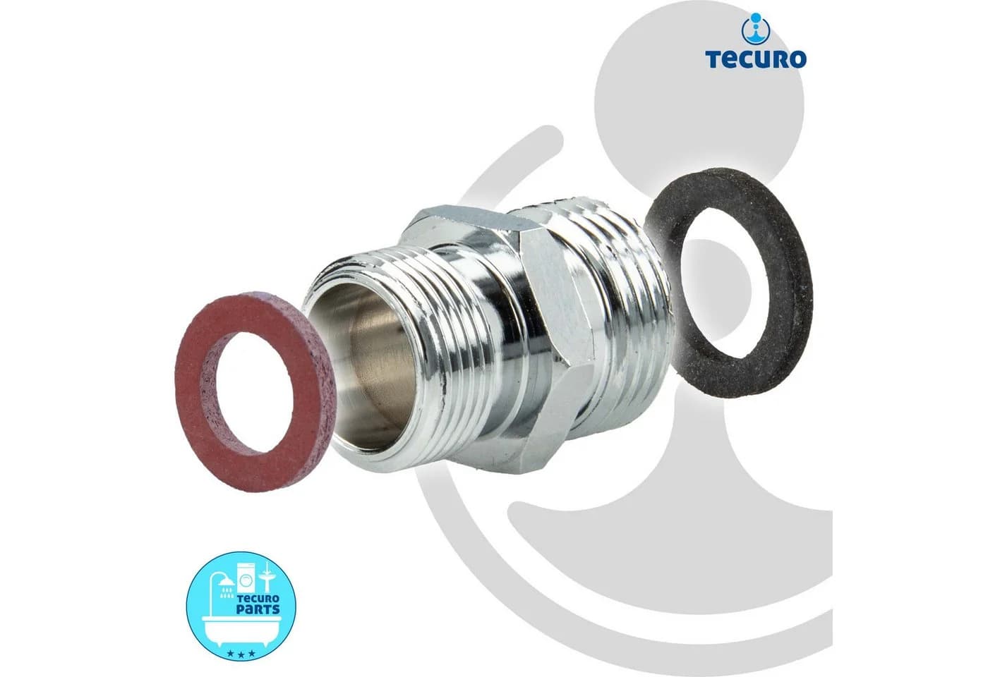 tecuro Reduzierstück M15/1 x 3/8 Zoll Außengewinde silber