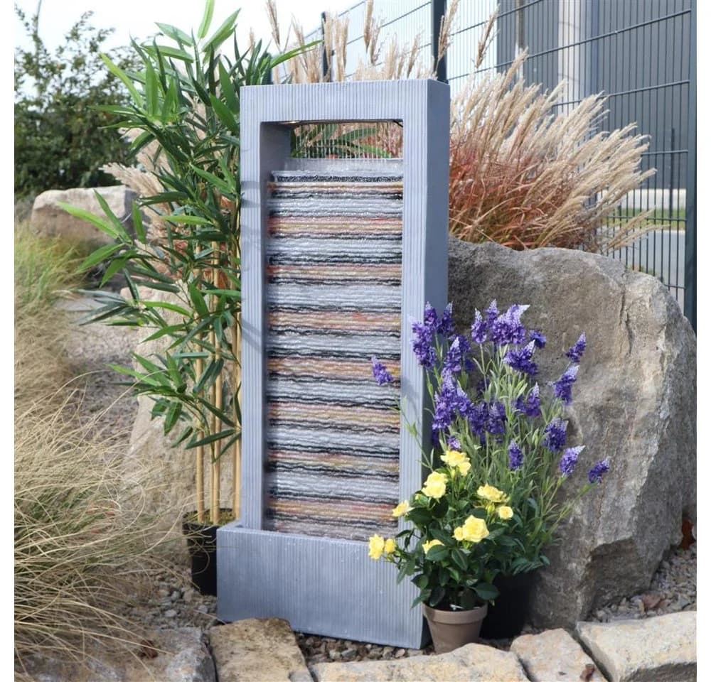 Wacredo Gartenbrunnen Namibia Premium Wasserspiel Grau