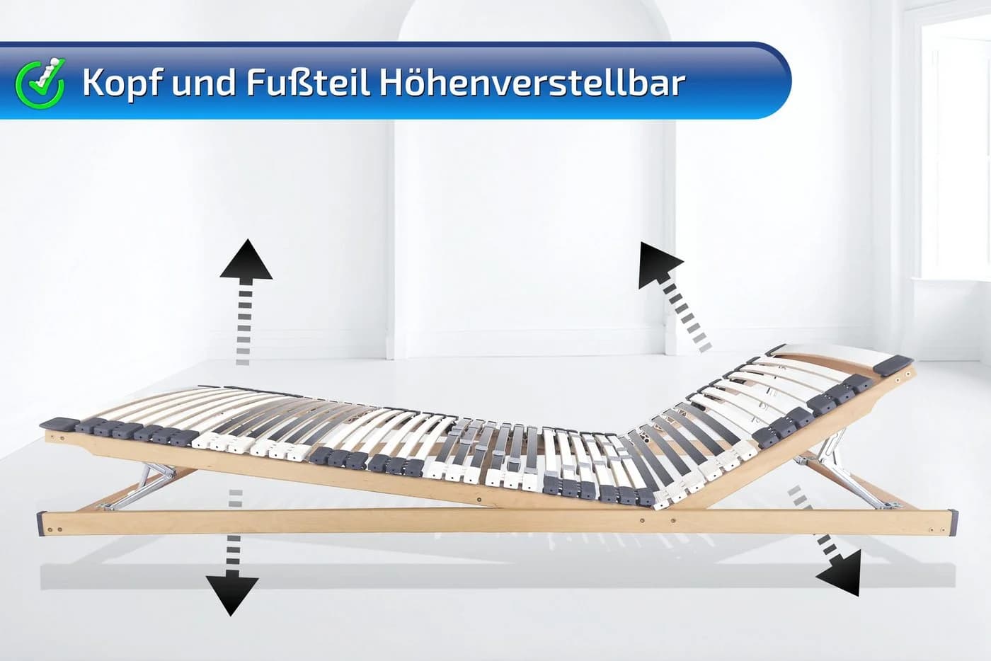 Matratzen Perfekt Lattenrost 44 Leisten Buchenholz 7 Zonen Verstellbar