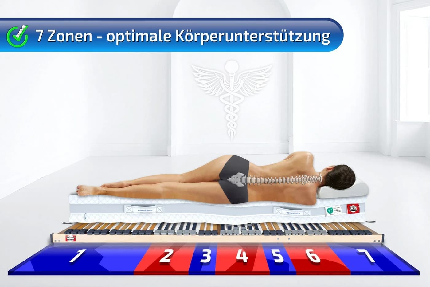 Lattenrost 42 Leisten Kautschukkappen 250 kg belastbar Matratzen Perfekt