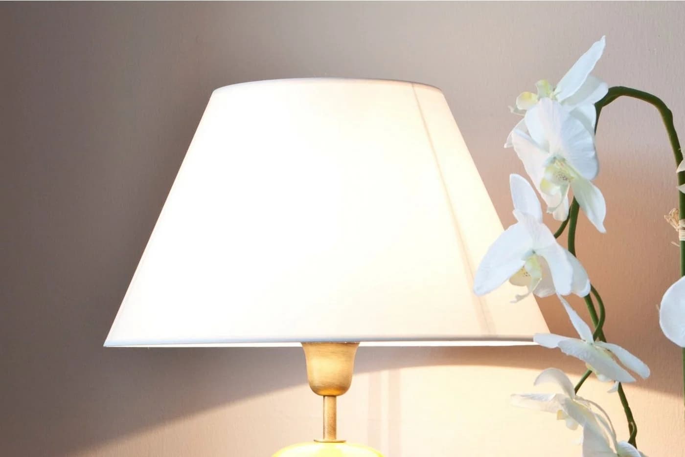 Signature Home Collection Lampenschirm Stoff Chintz Handgefertigt 40 cm Weiß