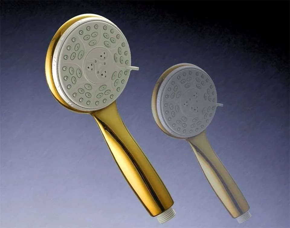 HAC24 Handbrause Duschkopf mit 1,5m Duschschlauch Set Gold