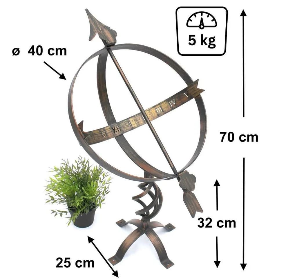 DanDiBo Sonnenuhr Garten Metall Patina Schmiedeeisen
