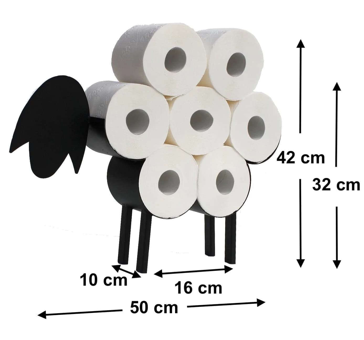 DanDiBo Toilettenpapierhalter Schwarz Metall Schaf