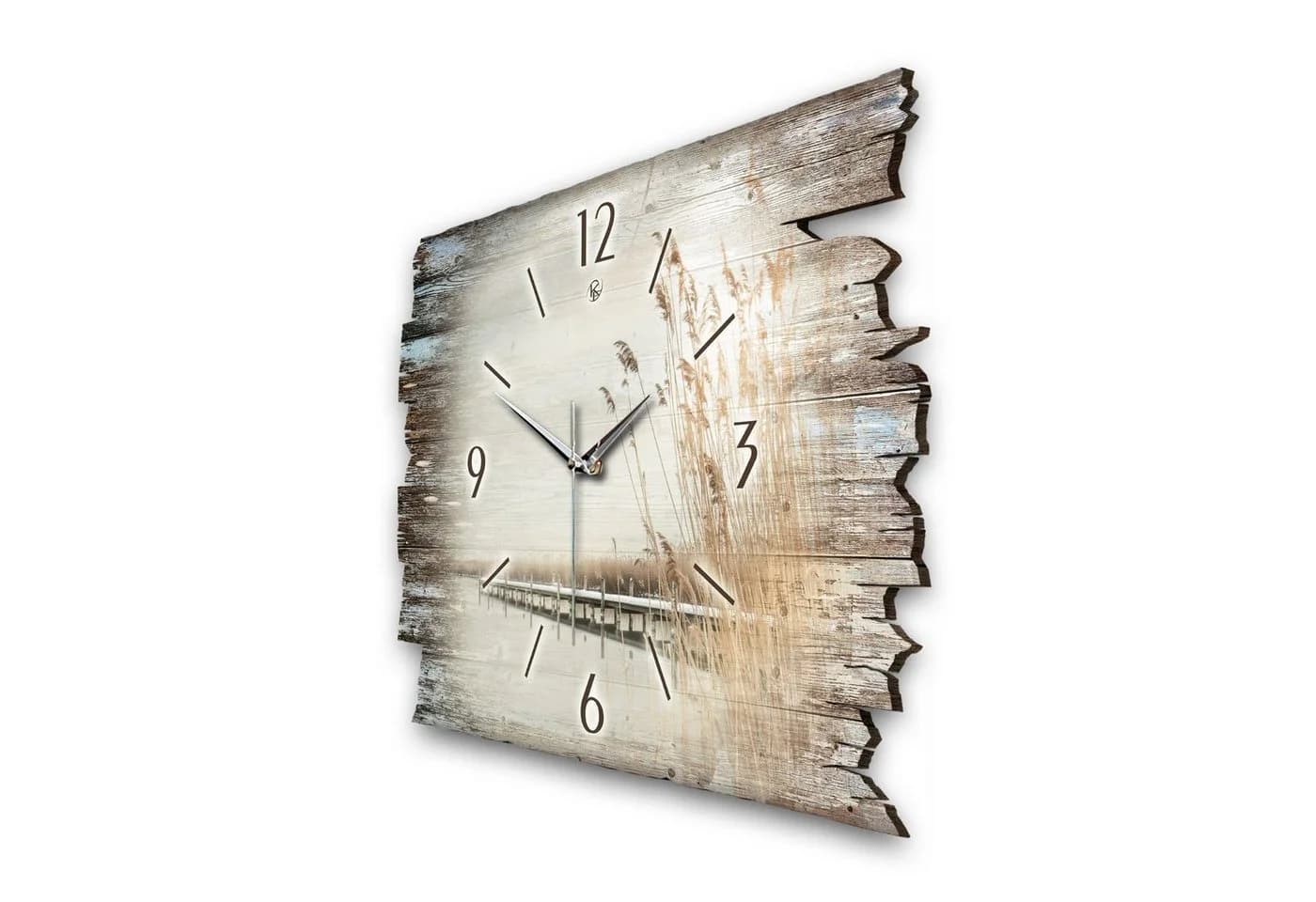 Kreative Feder Design-Wanduhr „Steg“ Shabby Style Braun