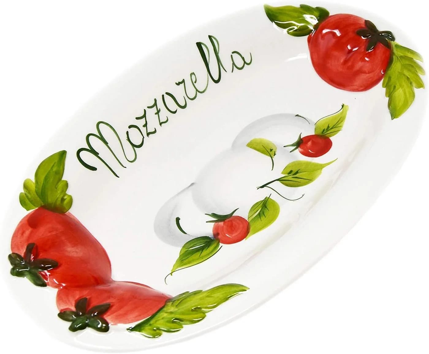 Lashuma Servierteller Tomate Mozzarella Keramik Oval