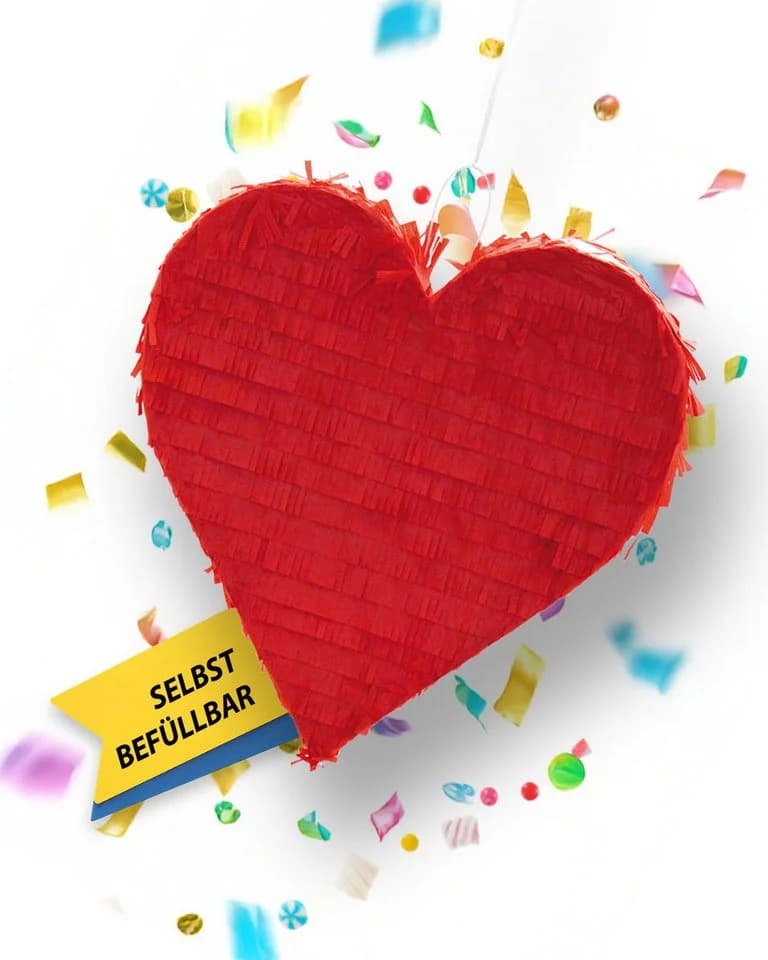 Party Factory Pinata Herz rot Kinder Geburtstag Schlag-Pinata Liebe, stabil